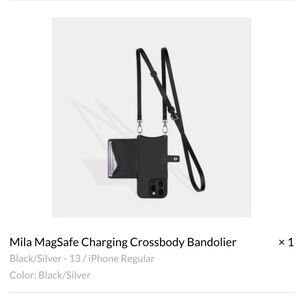 Bandolier Mila MagSafe Charging Crossbody iPhone 13 Black / Silver Like New